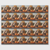 ピットブルパピーオータムデライトカボチャ ラッピングペーパー (フラット)