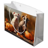 ピットブルパピーオータムデライトカボチャ ラージペーパーバッグ (裏面アングル)