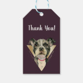 ピットブルパピードッグ金ゴールドありがとう ギフトタグ (正面)