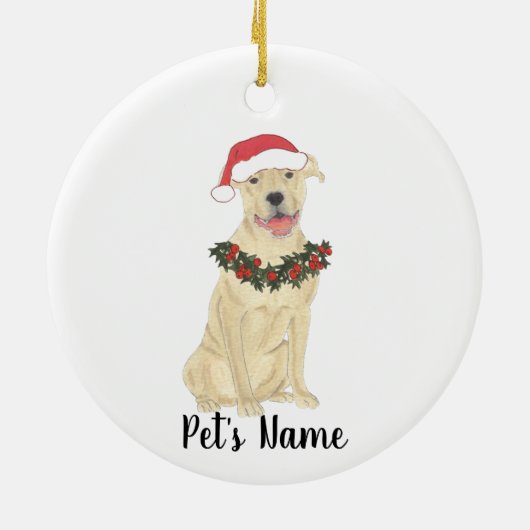 ピットブルパーソナライズされたスタフィー(フェイムタンクリーム) セラミックオーナメント (裏面)