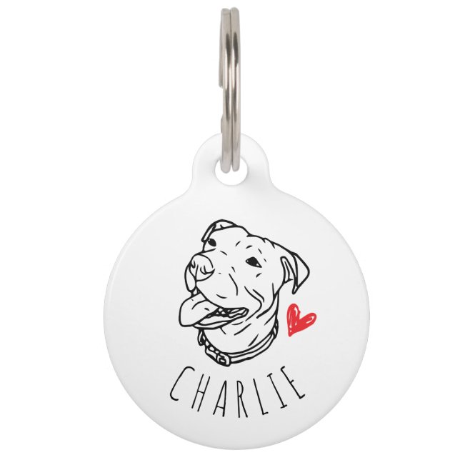 ピットブルパーソナライズされたIDラベル ペット　ネームタグ (正面)