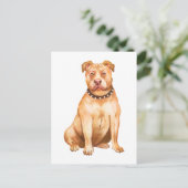 ピットブルピッティパピードッグ恋しく思ユーラブピットブル ポストカード (スタンド正面)