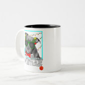 ピットブルピットブルドッグのクリスマスtピメリートマ ツートーンマグカップ (正面左)