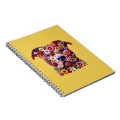 ピットブルフラワー顔ドッグラバージャーナル ノートブック (右側)