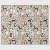 ピットブルフローラギフトラップ – ピットブルギフトラップ, ラッピングペーパー (フラット)