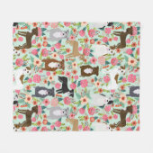 ピットブルフローラ毛布 – 犬の毛布、ピットブル フリースブランケット (正面(横))