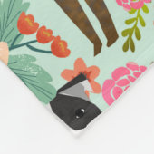 ピットブルフローラ毛布 – 犬の毛布、ピットブル フリースブランケット (角)