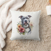 ピットブルフローラ クッション (ブランケット)