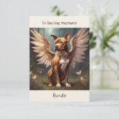 ピットブルブラウンメモリアル詩名前をカスタムする悔やみや弔慰 サンキューカード (スタンド正面)