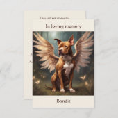 ピットブルブラウンメモリアル詩名前をカスタムする悔やみや弔慰 サンキューカード (正面/裏面)