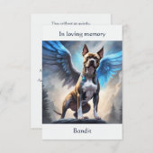 ピットブルブラウンメモリアル詩名前をカスタムする悔やみや弔慰 サンキューカード (正面/裏面)