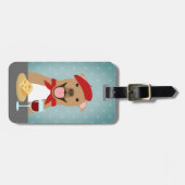 ピットブルブラウン飲用ワインと食べチーズ ラゲッジタグ (正面横)