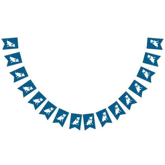 ピットブルベビーシャワーピットブルドッグブルーボーイ バンティングフラッグ (全)