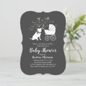 ピットブルベビーシャワー男女兼用ピットブルインビタ 招待状 (スタンド正面)