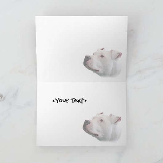 ピットブルホワイトドッグのクリスマスの願い シーズンカード (内部)