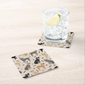 ピットブルポーズスクエアコースター スクエアペーパーコースター (インサイチュ)