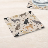 ピットブルポーズスクエアコースター スクエアペーパーコースター (アングル)