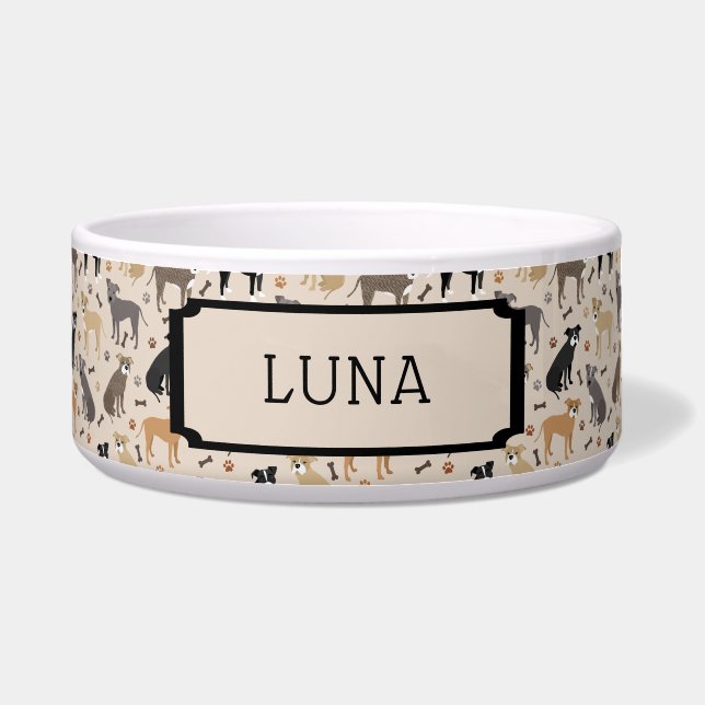 ピットブルポーズドッグボウル ボウル (正面)