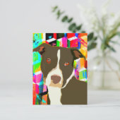 ピットブルポートレートポップ・アートのアート ポストカード (スタンド正面)