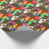 ピットブルポートレートポップ・アートのアート ラッピングペーパー (角)