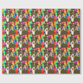 ピットブルポートレートポップ・アートのアート ラッピングペーパー (フラット)