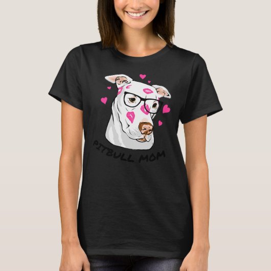 ピットブルママキスメガネ Tシャツ (正面)