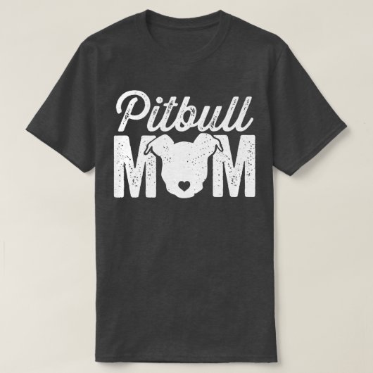 ピットブルマムホワイト Tシャツ (デザイン正面)