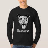 ピットブルマムレスキュードッグパパ子犬可愛い犬好き Tシャツ (正面)