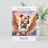 ピットブルメモリアル詩の翼を追加する名前の水色 サンキューカード (スタンド正面)