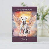 ピットブルメモリアル詩の翼を追加する名前の水色 サンキューカード (スタンド正面)