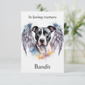 ピットブルメモリアル詩の翼を追加する名前の水色 サンキューカード (スタンド正面)