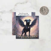 ピットブルメモリアル詩ブラックウィングス名前のギフトを追加 ノートカード (正面/裏面インサイチュ)