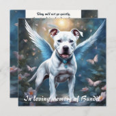 ピットブルメモリアル詩ホワイトウィングス名前のギフトを追加 ノートカード (正面/裏面)