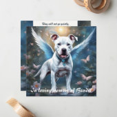 ピットブルメモリアル詩ホワイトウィングス名前のギフトを追加 ノートカード (正面/裏面インサイチュ)