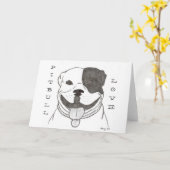 ピットブルラブグリーティングカード カード (黄色い花)