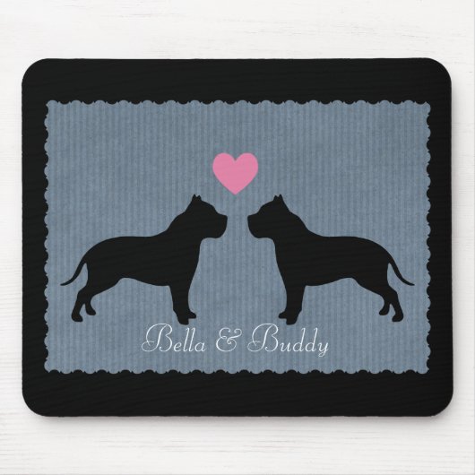 ピットブルラブシルエット マウスパッド (正面)