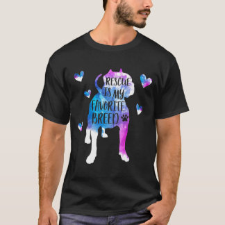 ピットブルレスキューお気に入りのは私の品種の水の色のカット Tシャツ