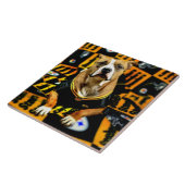 ピットブルレスキュー犬サッカーファン タイル (側面)
