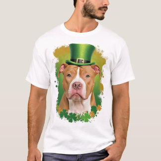 ピットブルレプレシャンSt patricks dayドッグオーナー Tシャツ