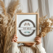 ピットブルーストップレースカーの標識 ポスター