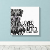 ピットブル付き文字 キャンバスプリント (インサイチュ (ウッドフロア))