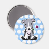 ピットブル付き花 マグネット (正面/裏面)