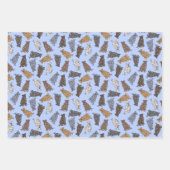 ピットブル休日紙吹雪 – 赤、青、緑 ラッピングペーパーシート (正面)