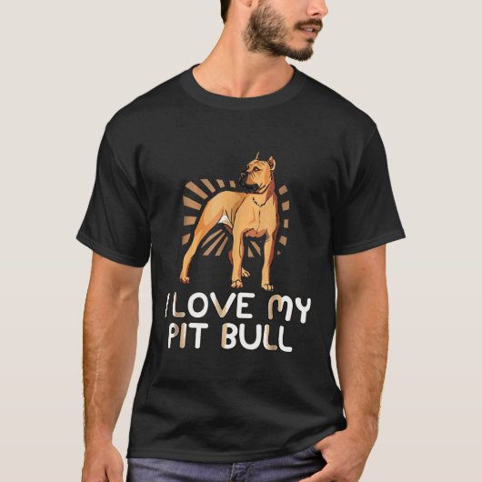 ピットブル大好き ピットブル愛好家 Tシャツ (正面)
