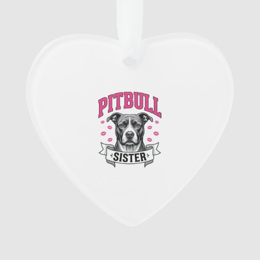 ピットブル姉妹ヴィンテージ犬好きベクター デザイン_1 オーナメント (正面)