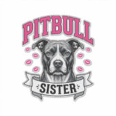 ピットブル姉妹ヴィンテージ犬好きベクター デザイン_1 シール (正面)