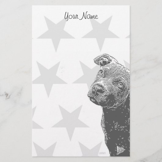 ピットブル子犬静止 便箋 (正面)