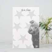 ピットブル子犬静止 便箋 (スタンド正面)