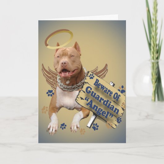ピットブル守護天使の贈り物に注意 カード (正面)