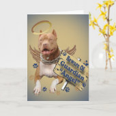 ピットブル守護天使の贈り物に注意 カード (黄色い花)